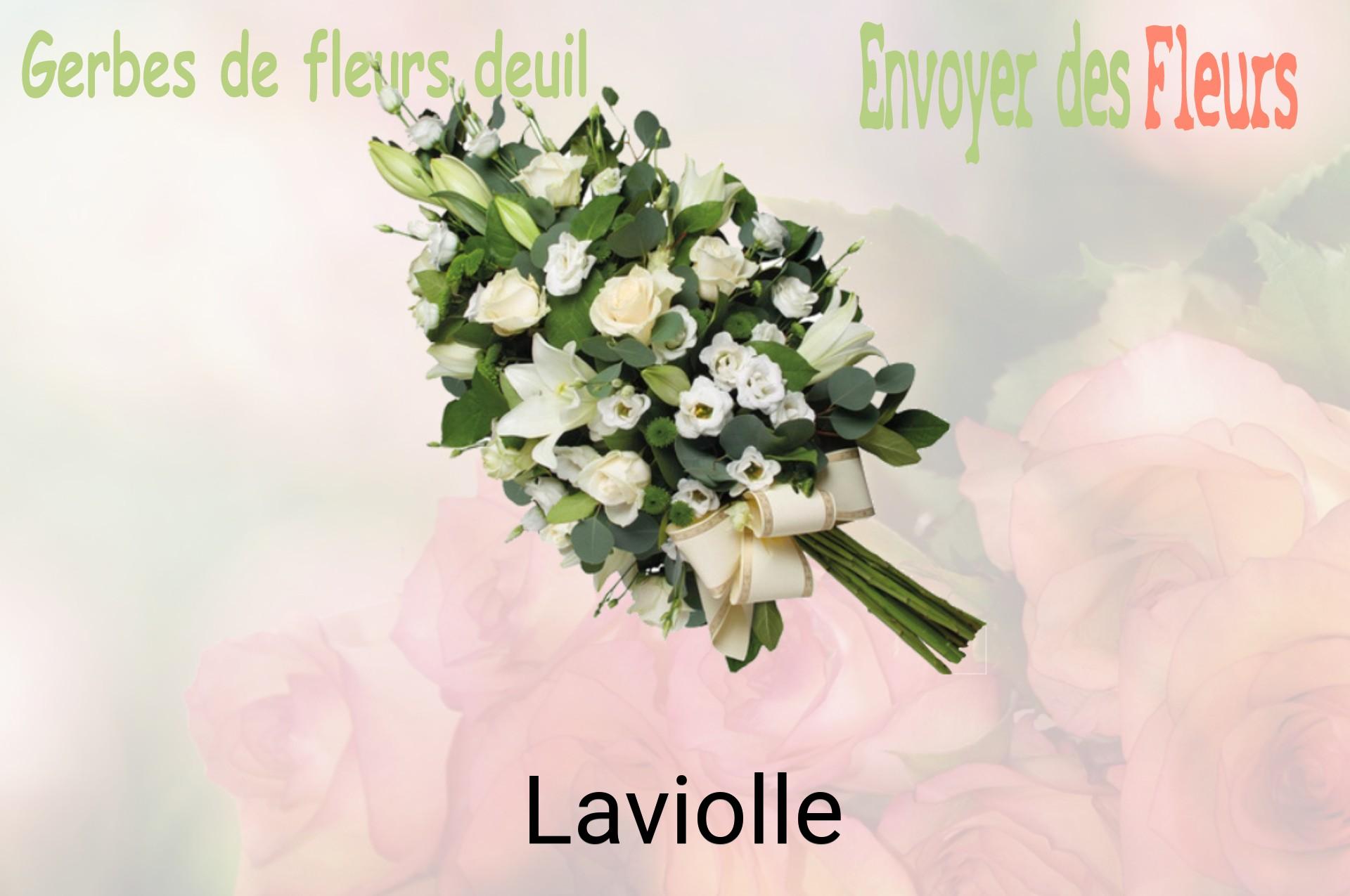 Gerbe de fleurs de deuil livrée à Laviolle